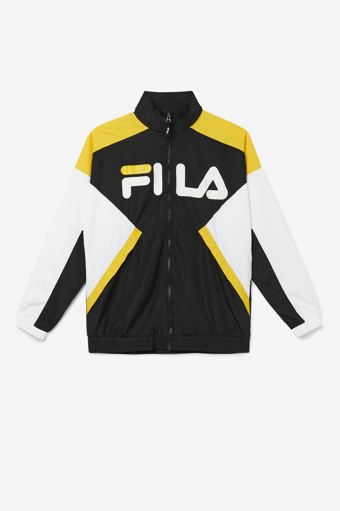 Fila Oliviero Wind Black/White Jacket Mens - NZ 30657-WCTQ